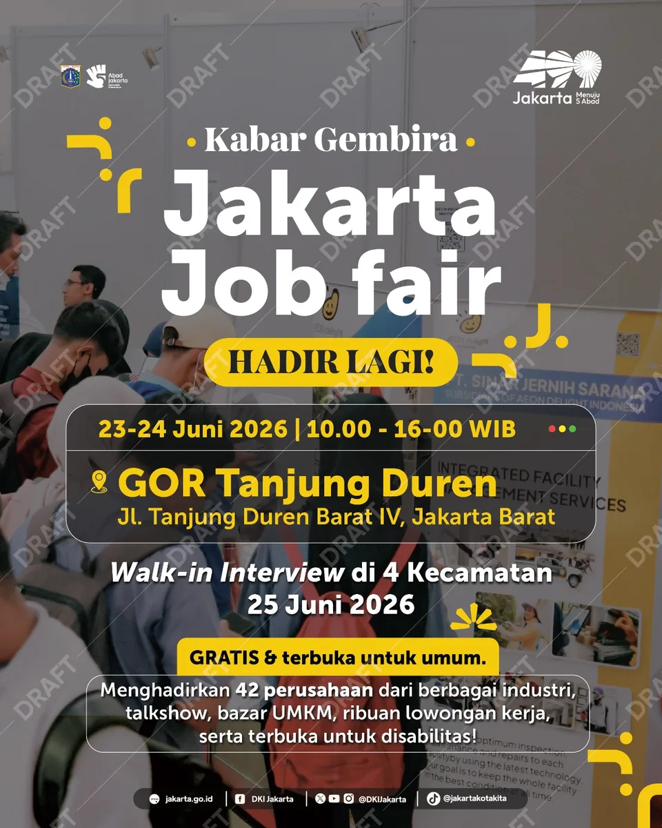 Job Fair Kabupaten Karanganyar 2026 (Suku Dinas TKTE Wilayah Kabupaten Karanganyar Barat) : 23-24 Juni 2026